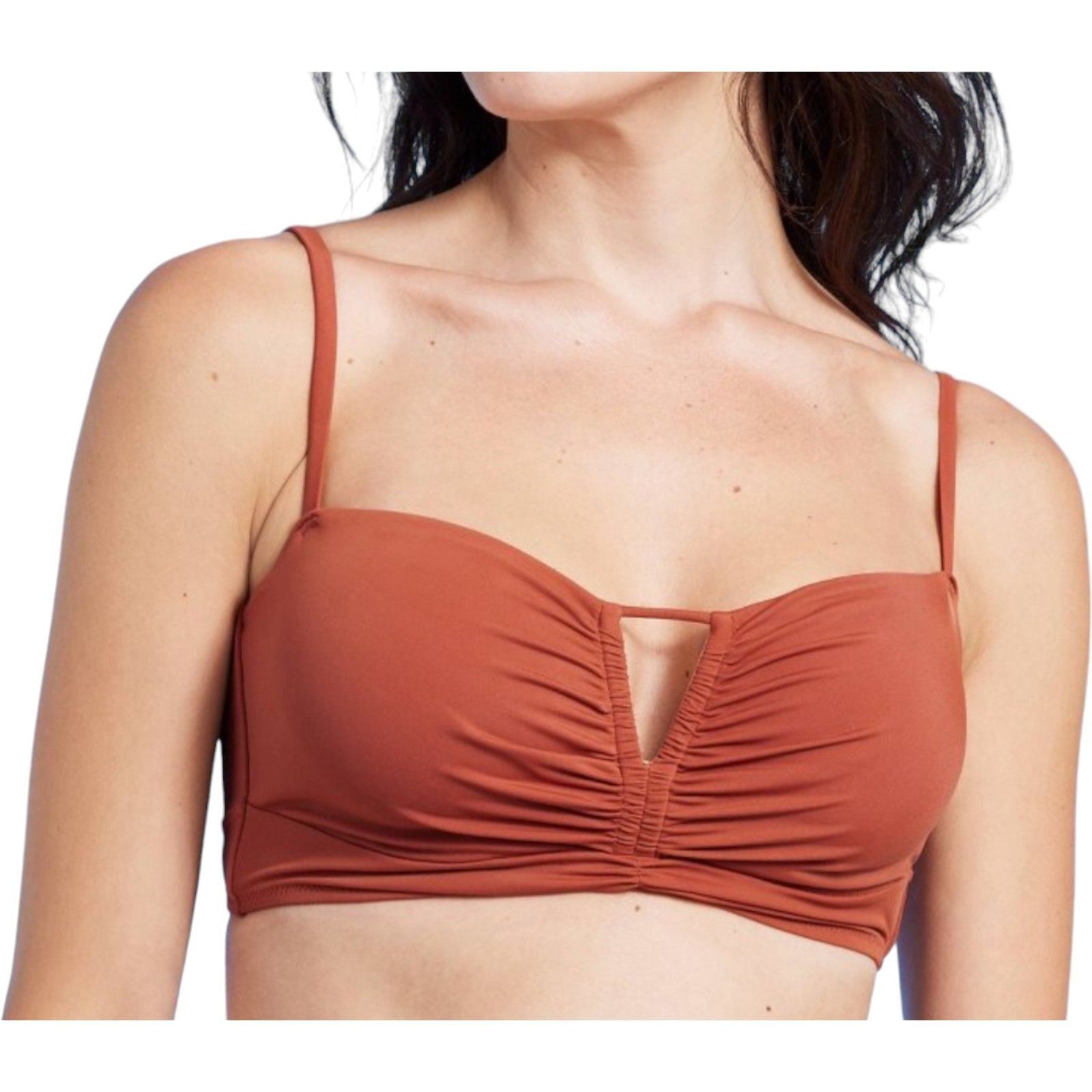 Other Shade & Shore - Women's Longline Cinch Front Keyhole Bikini Size ONE SIZE - 1 Thumbnail