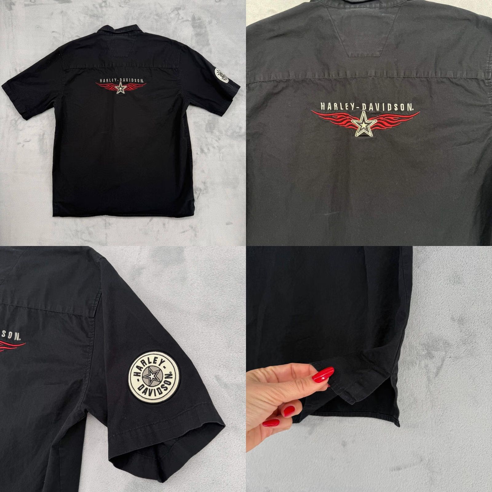 Harley Davidson Harley Davidson Mens Black Short Sleeve Button Up Graphic Motorcycle Shirt Large Size US L / EU 52-54 / 3 - 8 Thumbnail