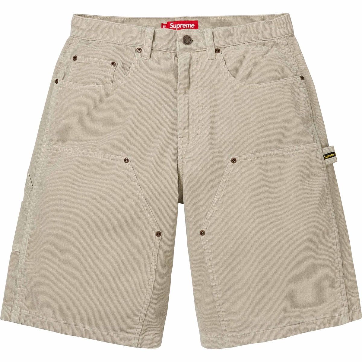 image of Supreme Washed Corduroy Double Knee Painter Short in Tan, Men's (Size 34)