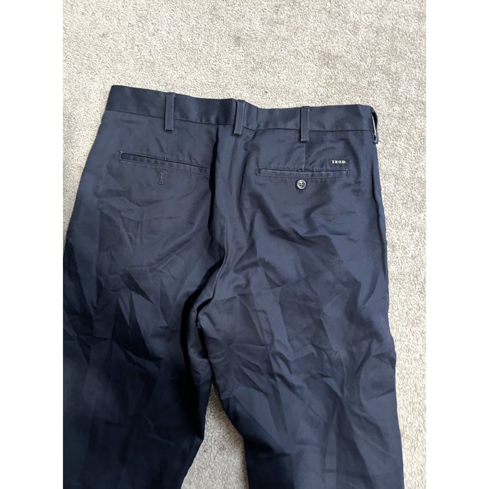 Izod VINTAGE IZOD American Chino SLIM FIT MEN'S Sz 32X32 Navy Blue KHAKIS/CHINOS CASUAL PANTS Size US 32 / EU 48 - 2 Thumbnail
