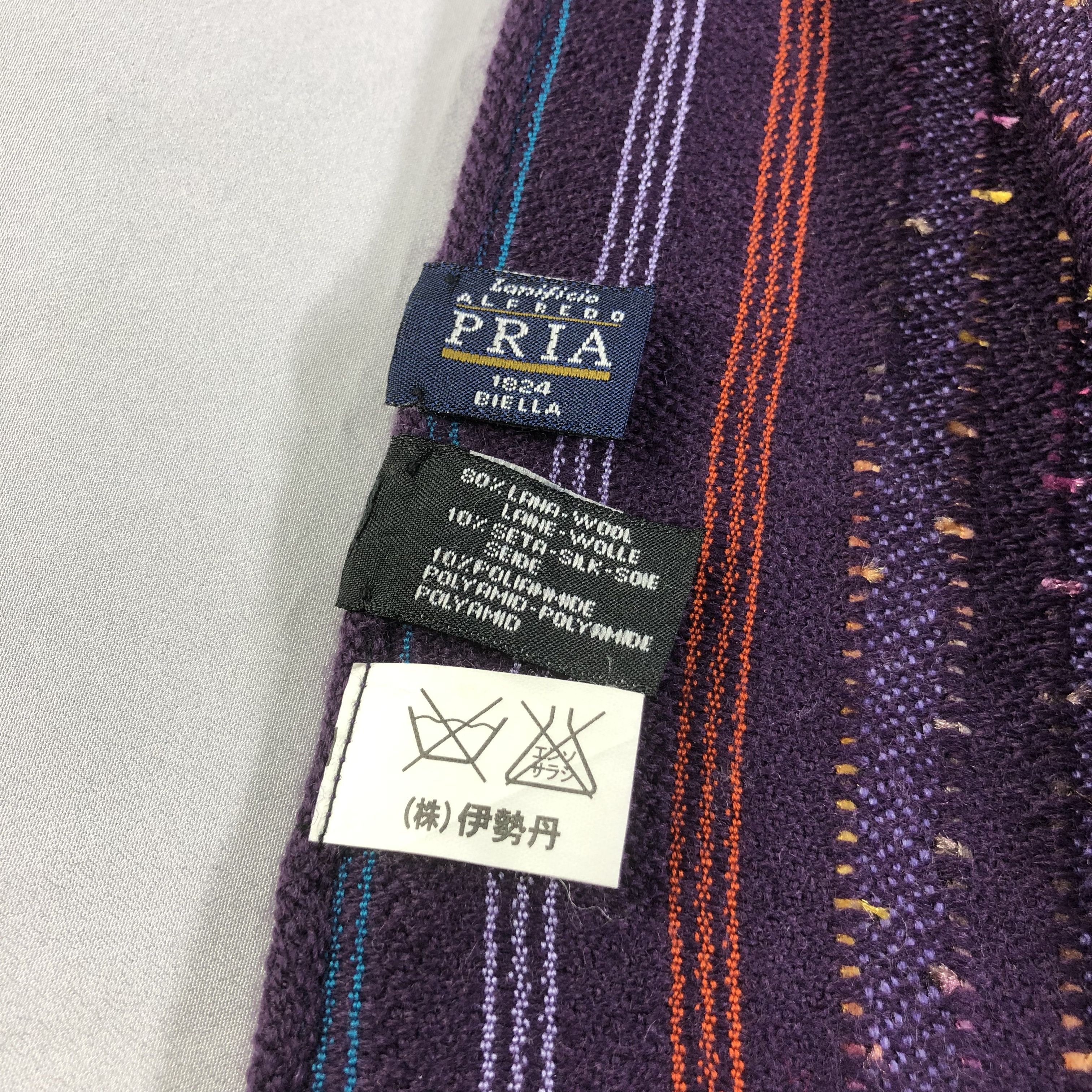 Vintage Lanificio Alfredo Pria Wool Scarf Muffler V1534 Size ONE SIZE - 4 Thumbnail