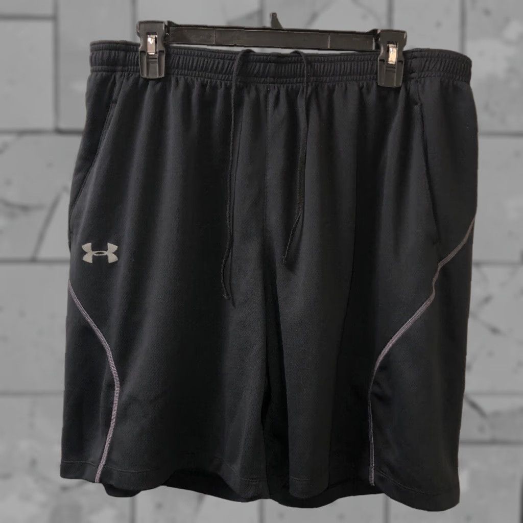 Under Armour Under Armour Mens Athletic Shorts Black Adjustable Stretchy Athletic Shorts Adjustable Mens Black Size US 35 - 1 Thumbnail