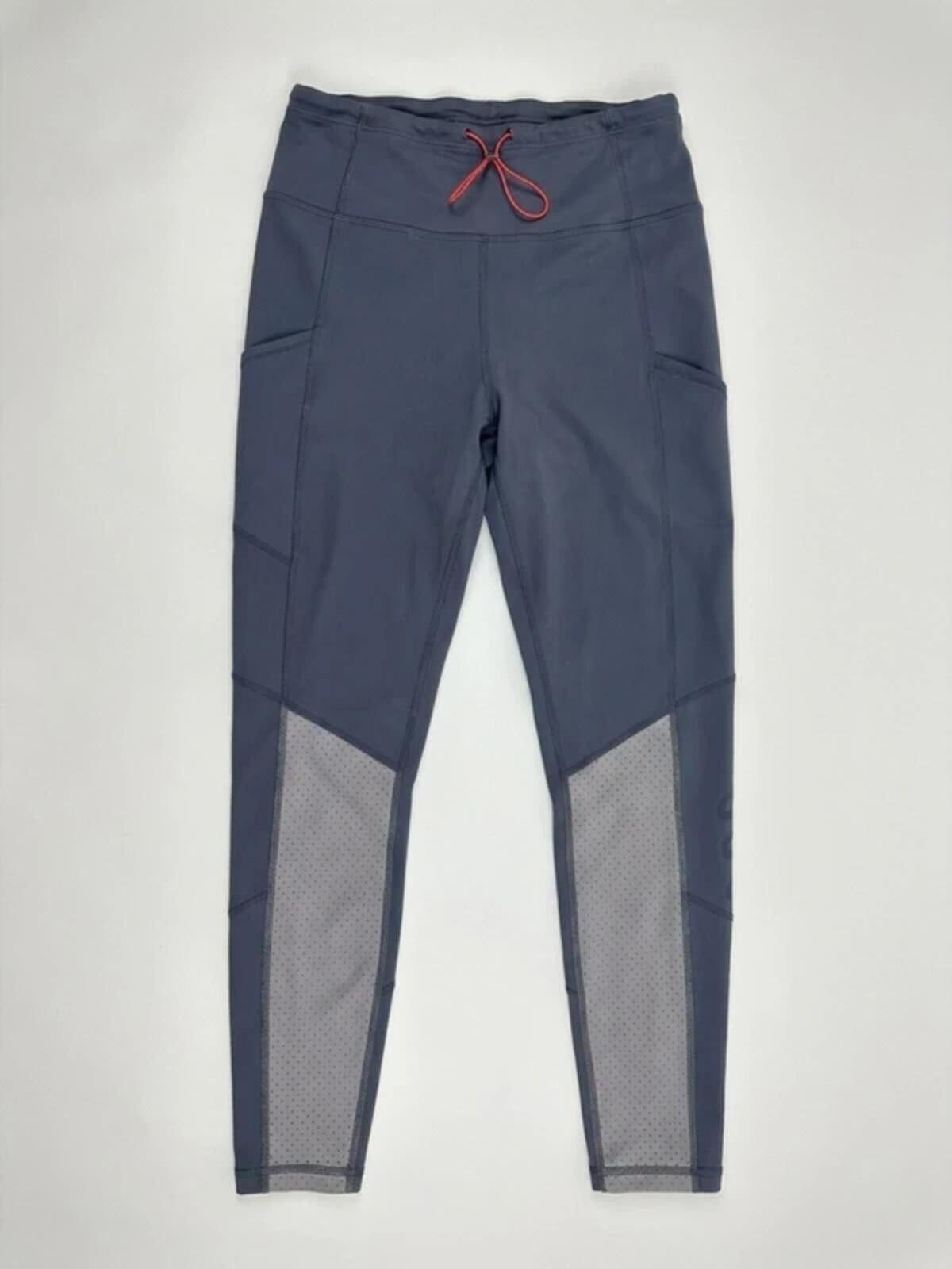 Nike Nike Navy Blue Leggings with Mesh Panels and Red Drawstring Size 28" / US 6 / IT 42 - 1 Thumbnail