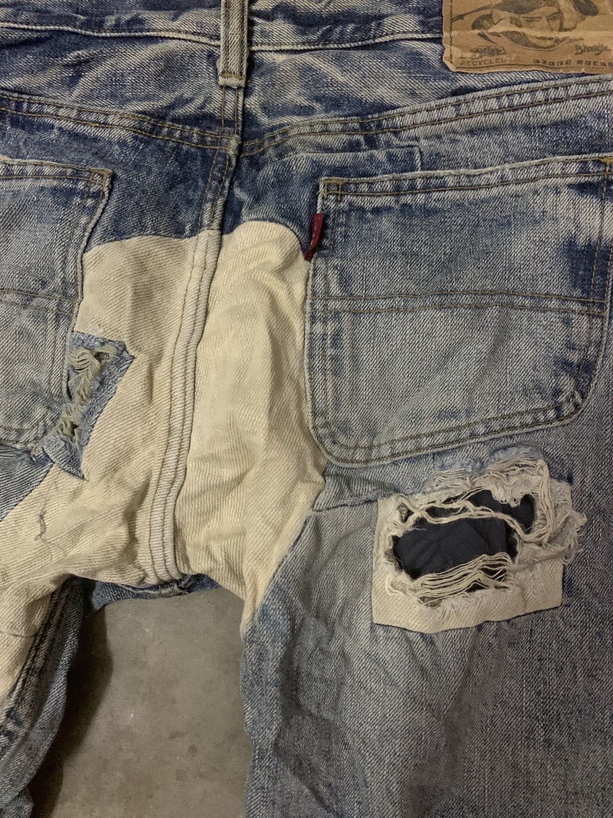 If Six Was Nine Ozone Rocks Distress Denim Patchworh Selvedge Jeans Size US 32 / EU 48 - 12 Thumbnail