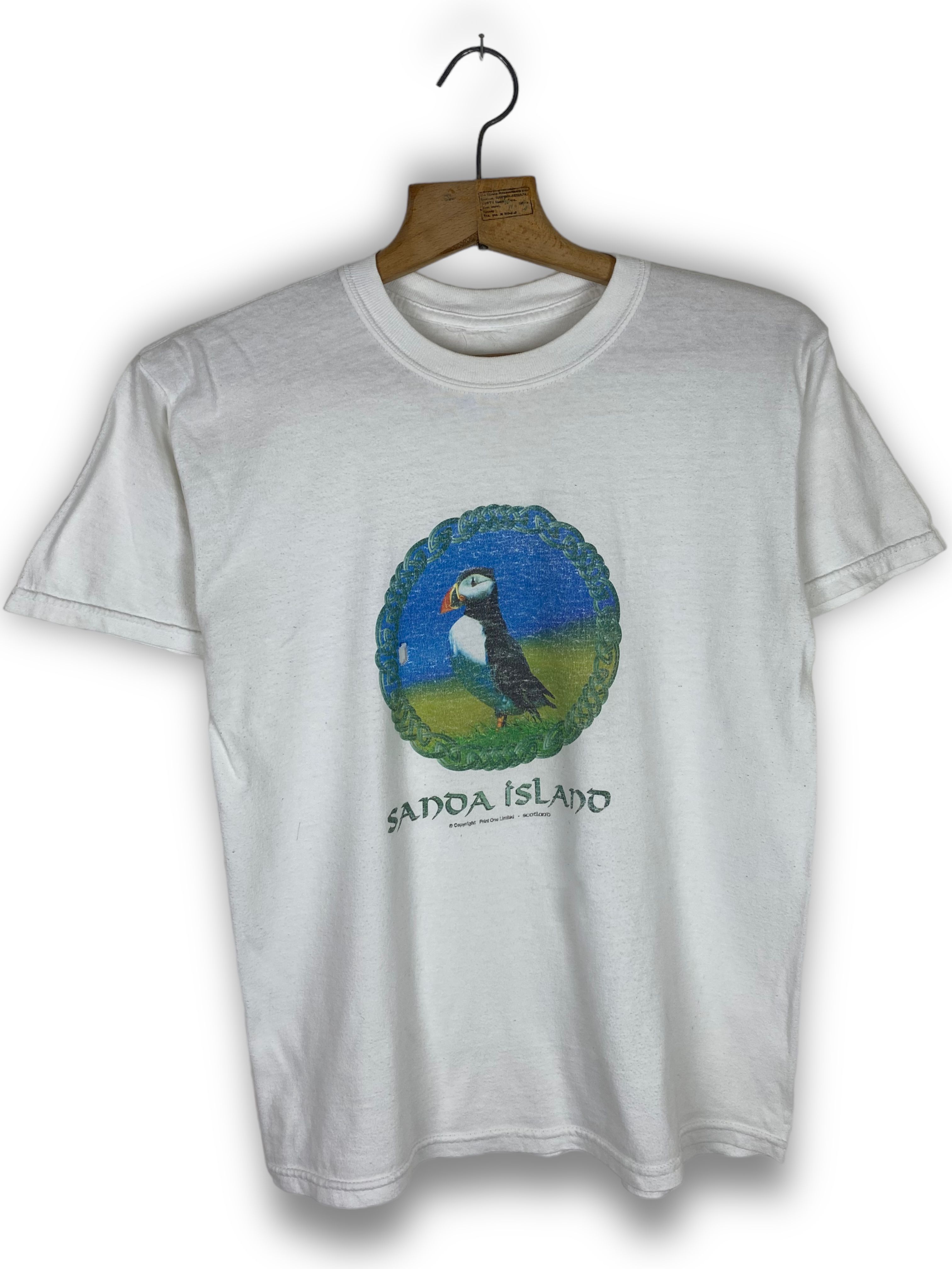Pre-owned Animal Tee X Vintage Sanda Island Puffin Bird Print T-shirt M487 In White