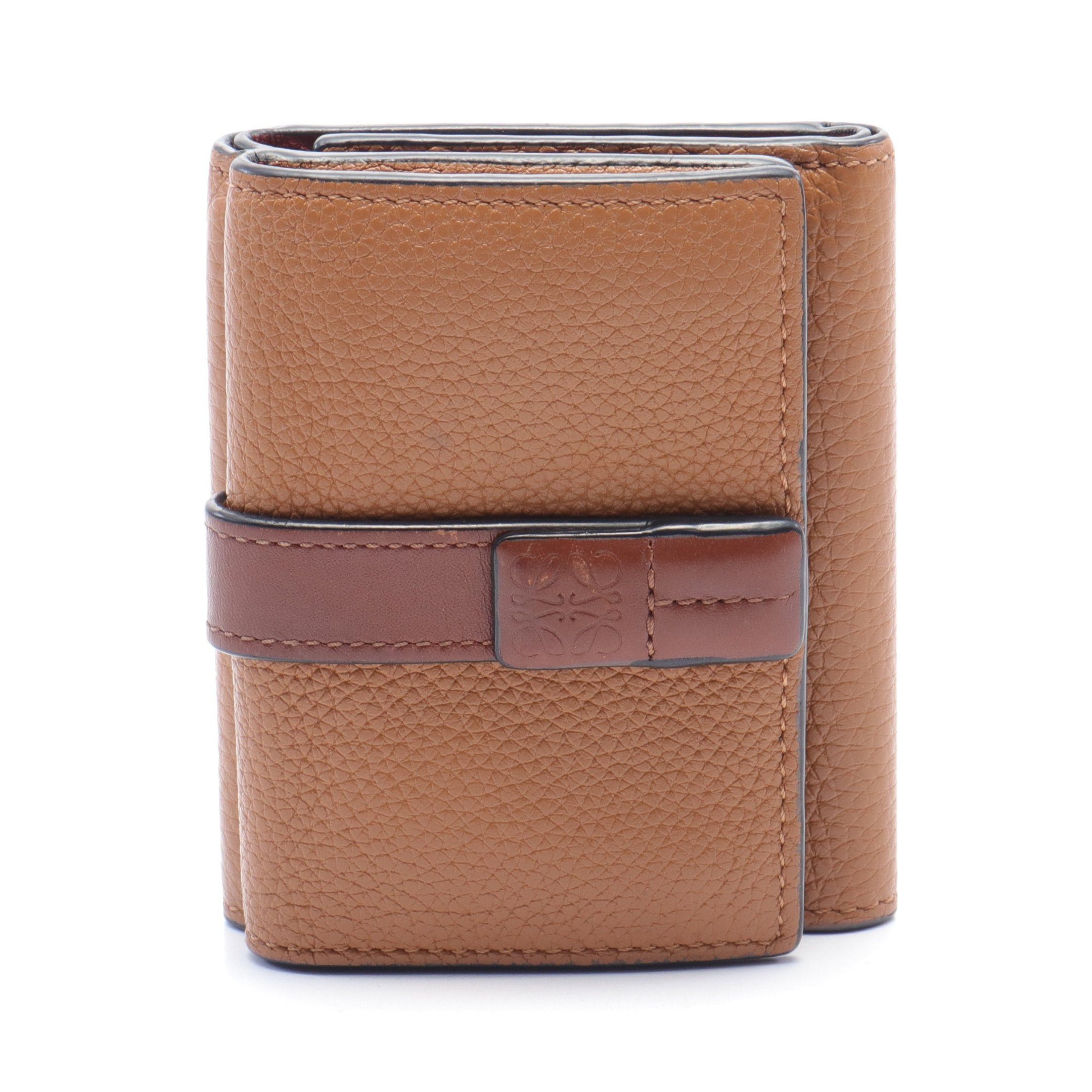 image of Loewe Trifold Wallet Trifold Wallet Compact Wallet Leather Brown Dark Brown, Women's