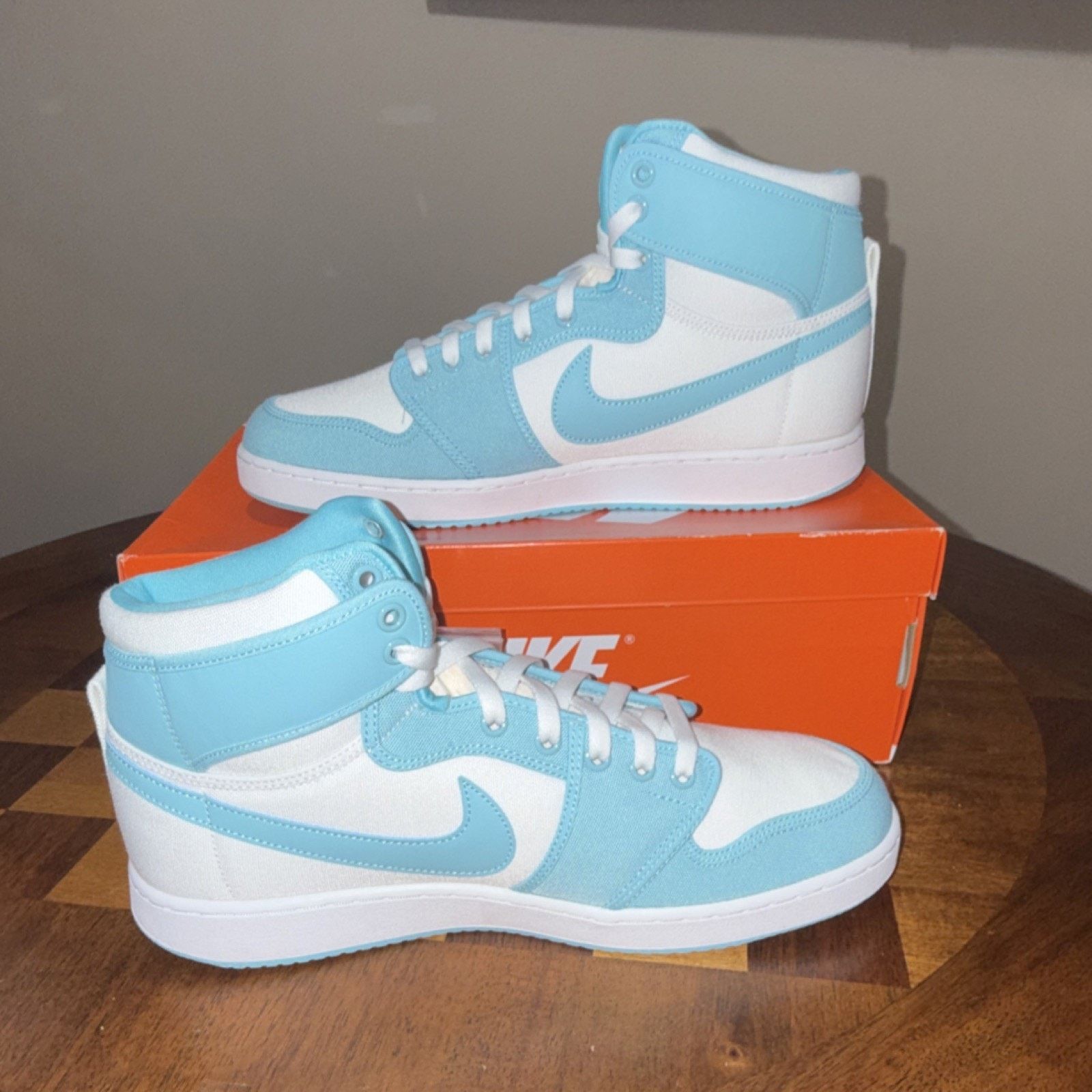 Nike Nike AJKO 1 Bleached Aqua White Canvas High Top Sneaker 12.5 Size US 12.5 / EU 45-46 - 2 Thumbnail