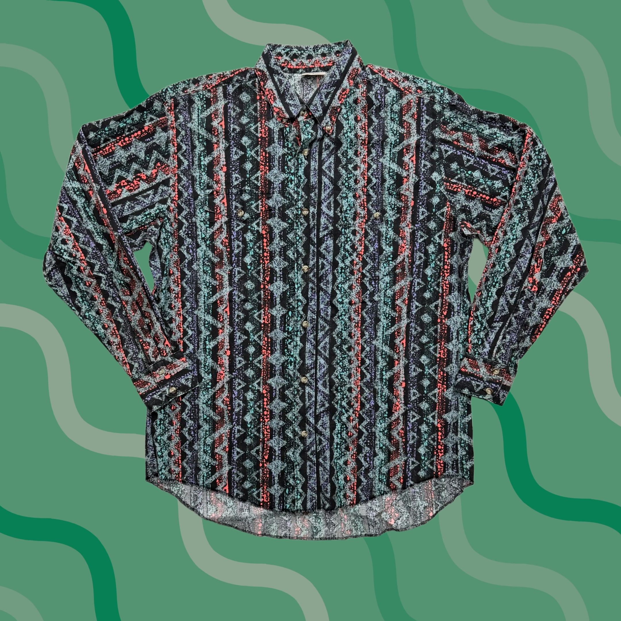 Vintage VINTAGE Bar 40 Western Shirt Mens S Black Aztec Geometric Button Up USA Size US S / EU 44-46 / 1 - 1 Thumbnail