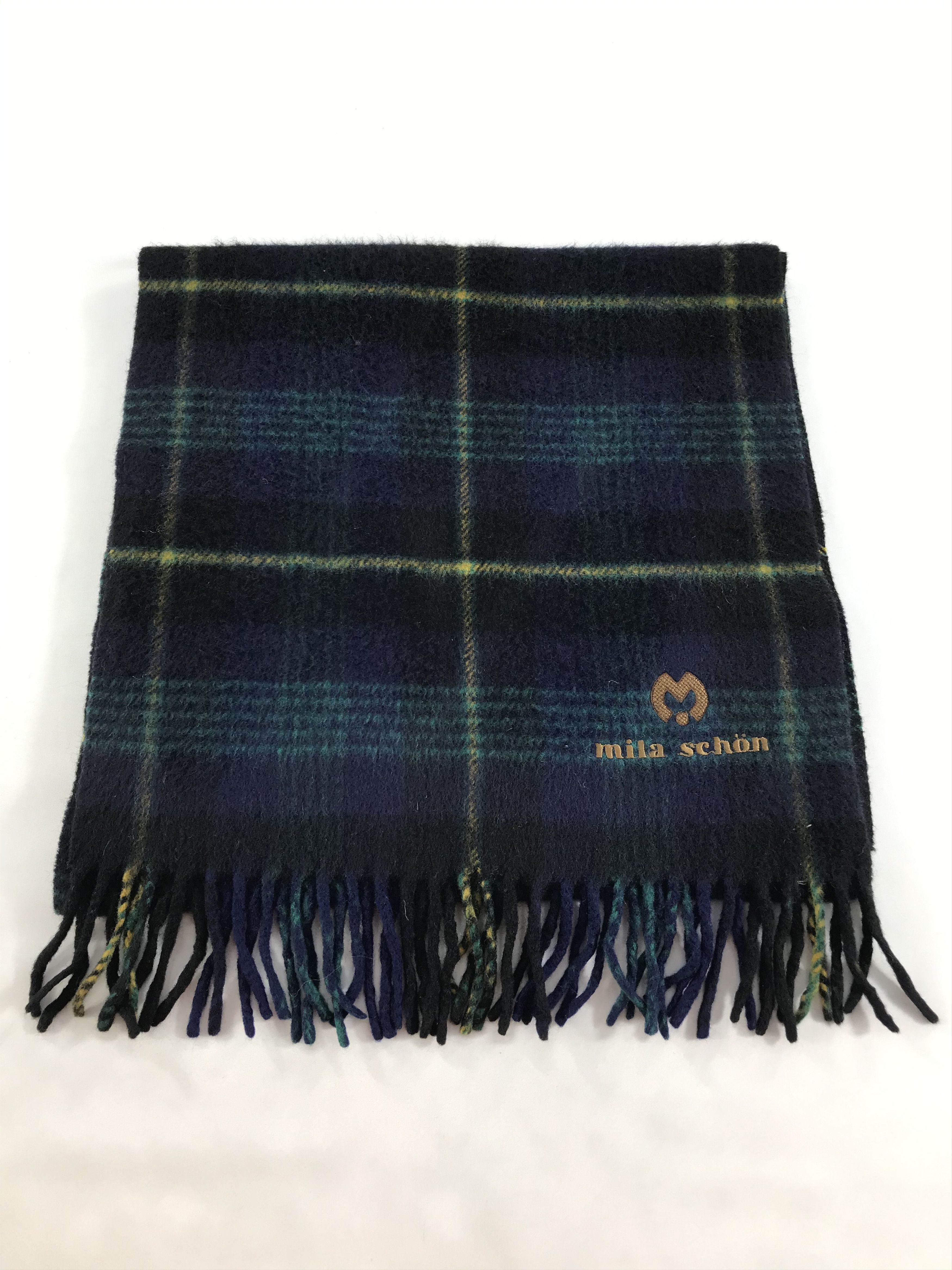Mila Schon Tartan Wool Scarf Muffler V157