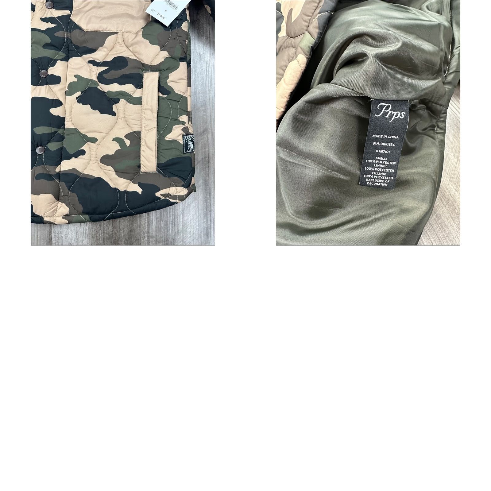 Prps PRPS Quilted Hunter Khaki Camouflage Puffer Jacket Small Size US S / EU 44-46 / 1 - 8 Thumbnail