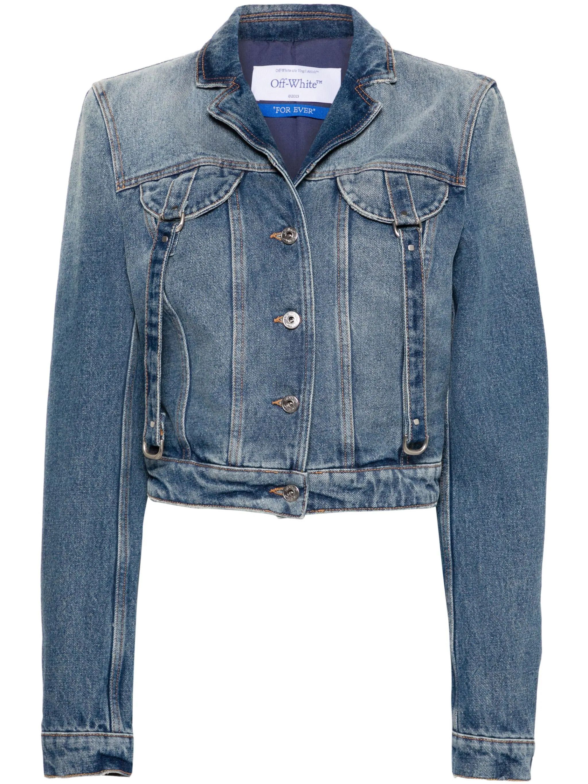 Off-White o1s22i1n0824 Denim Jacket in Blue Size S / US 4 / IT 40 - 1 Thumbnail