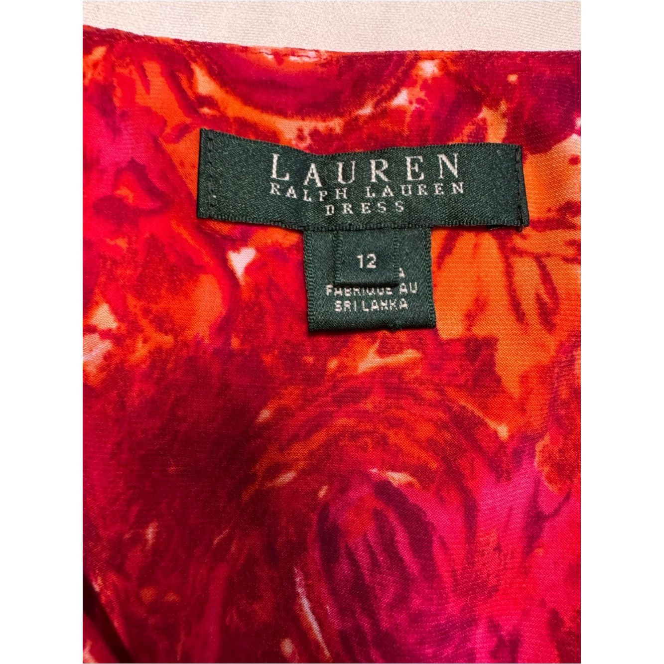 Ralph Lauren Ralph Lauren Red Paisley Fit-and-Flare Midi Dress Size 12 Size XL / US 12-14 / IT 48-50 - 6 Thumbnail