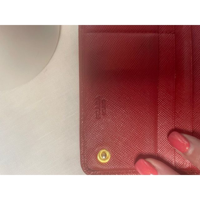 Prada Prada Red Saffiano Leather Continental Wallet With Gold-Tone Size ONE SIZE - 6 Thumbnail