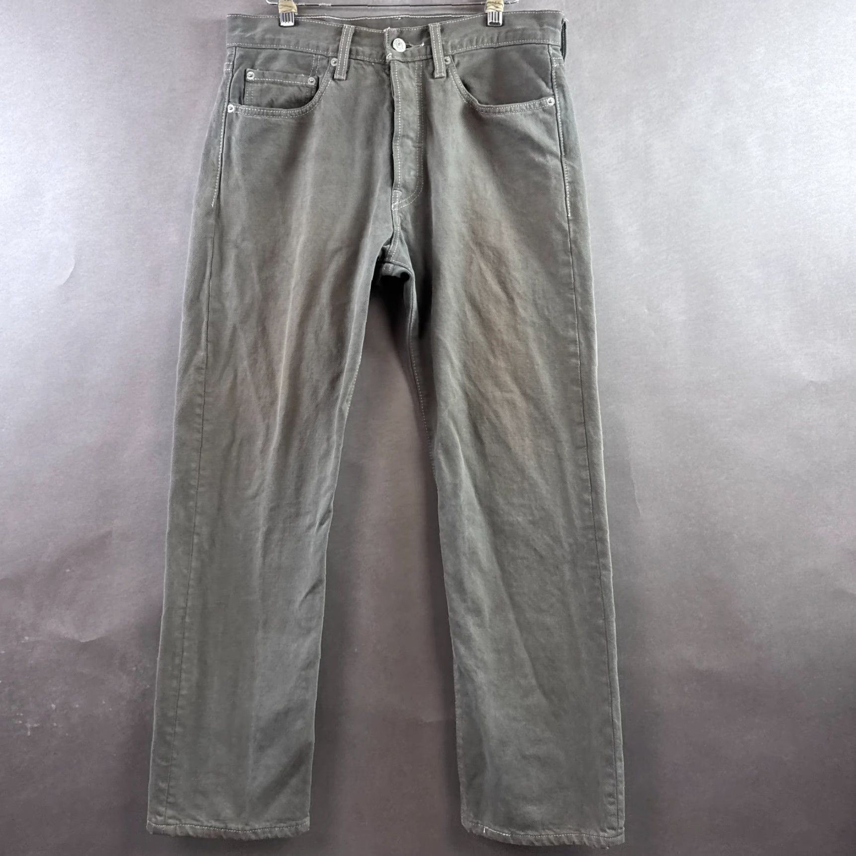 Levi's Levi's 501 Jeans Mens 32x30 Gray Denim Straight Button Fly Size US 32 / EU 48 - 3 Thumbnail