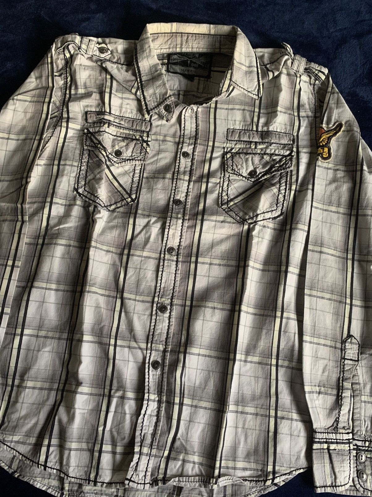Other Buckle Mens Button Up Shirt Men Workwear Casual Old Vintage Size US L / EU 52-54 / 3 - 1 Thumbnail