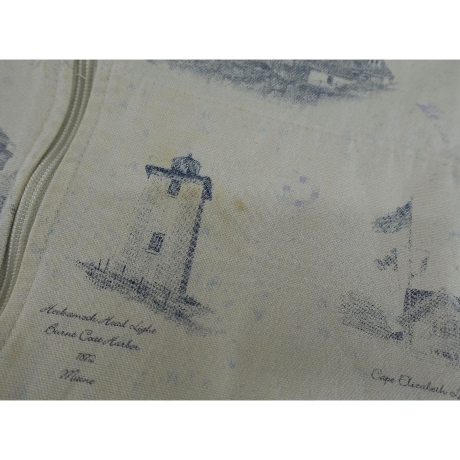 Nautica VINTAGE Artisans Jacket Womens Large Beige Lighthouse Nautical All Over Print Size L / US 10 / IT 46 - 2 Thumbnail