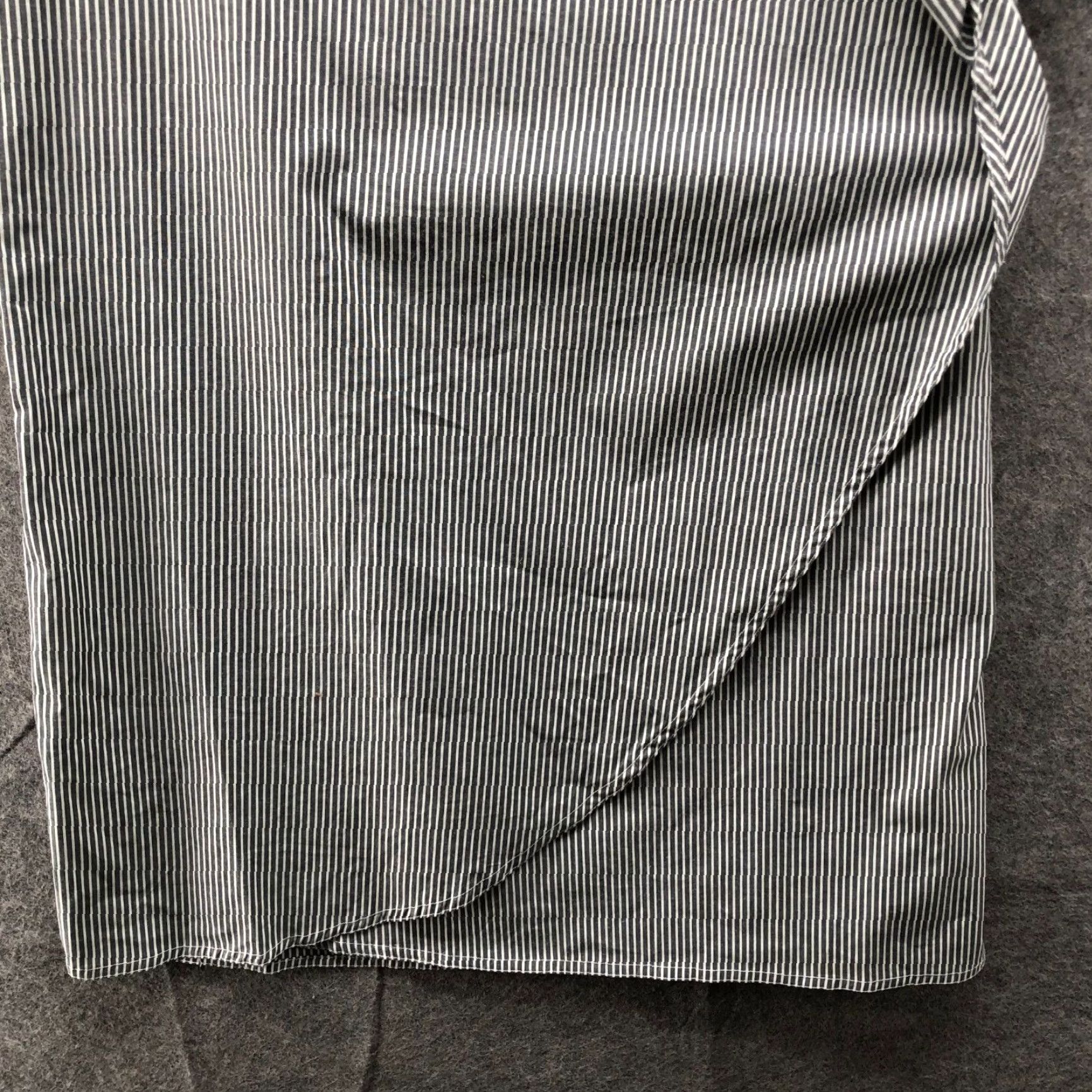 Chaps NWT Chaps Wrap Midi Skirt Womens 12 Gray Striped Poplin Stretch Side Zip Casual Beach Summer Coastal Vacation - Mens Size 34" / US 12 / IT 48 - 4 Thumbnail