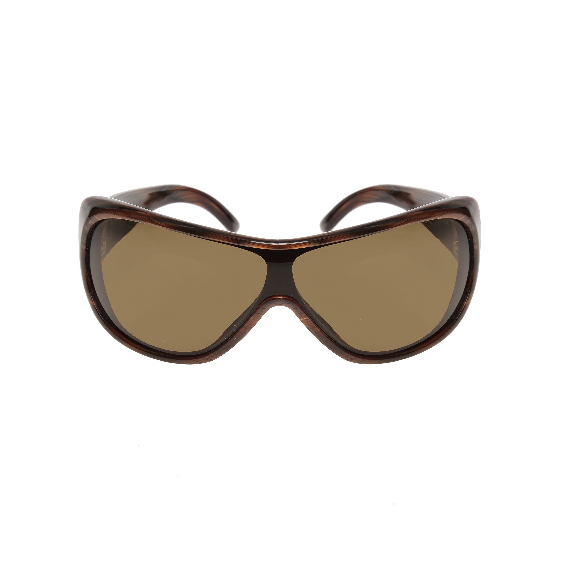 Valentino Valentino '00s Brown Oversize Mask Sunglasses Size ONE SIZE - 2 Thumbnail