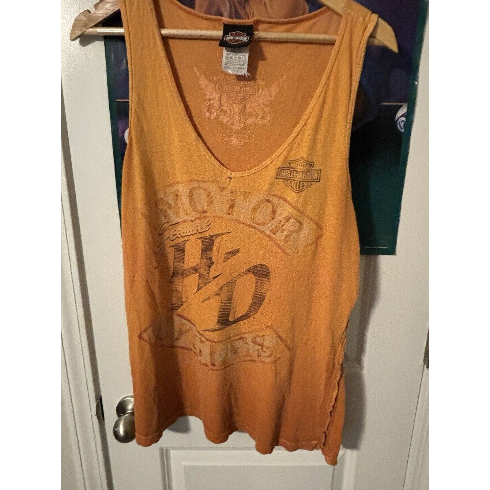 Other Vintage y2k orange motorcyles harley davidson ladies top OS Size US L / EU 52-54 / 3 - 3 Thumbnail