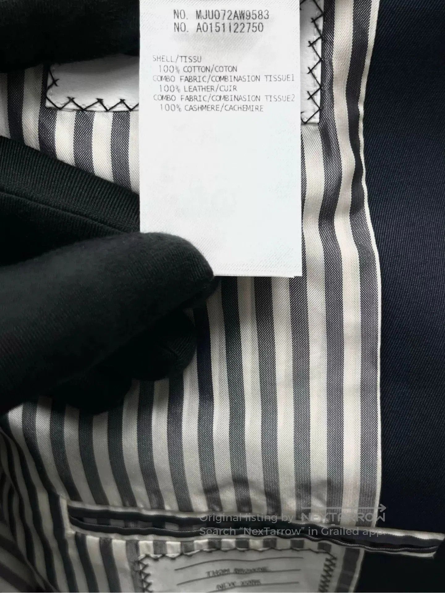 Thom Browne Thom Browne Navy Short Baseball Jacket. Size US M / EU 48-50 / 2 - 6 Thumbnail