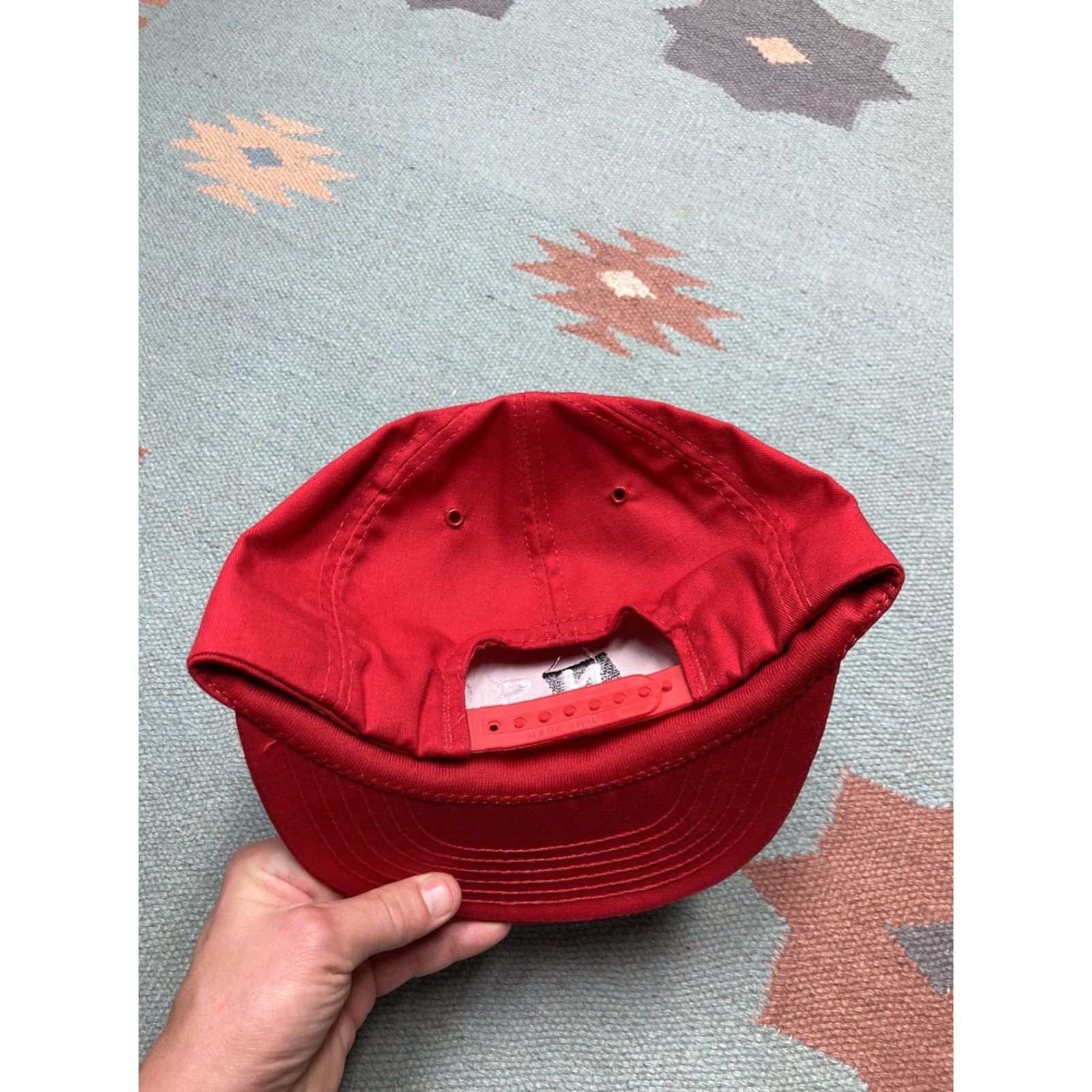 Vintage VINTAGE Snapback Hat Cap NSC Thiem Red Made in USA EUC NOS Tennis Men Adjustable Red USA Snапback Hat Size ONE SIZE - 6 Thumbnail