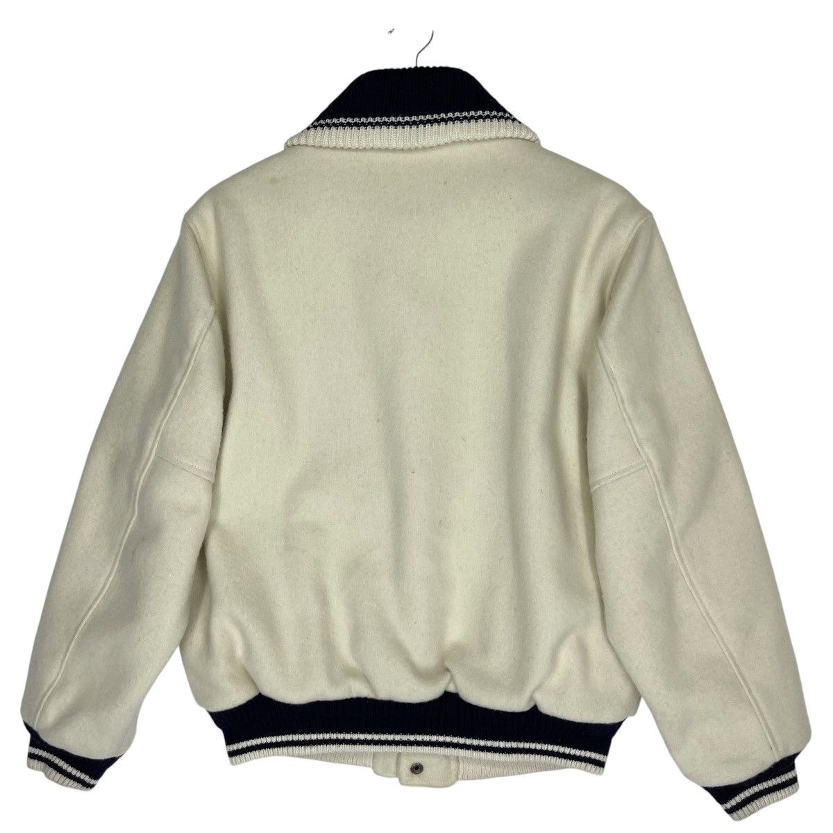 Vintage Vintage TBM Wool Varsity Jacket Cream Size US M / EU 48-50 / 2 - 2 Thumbnail
