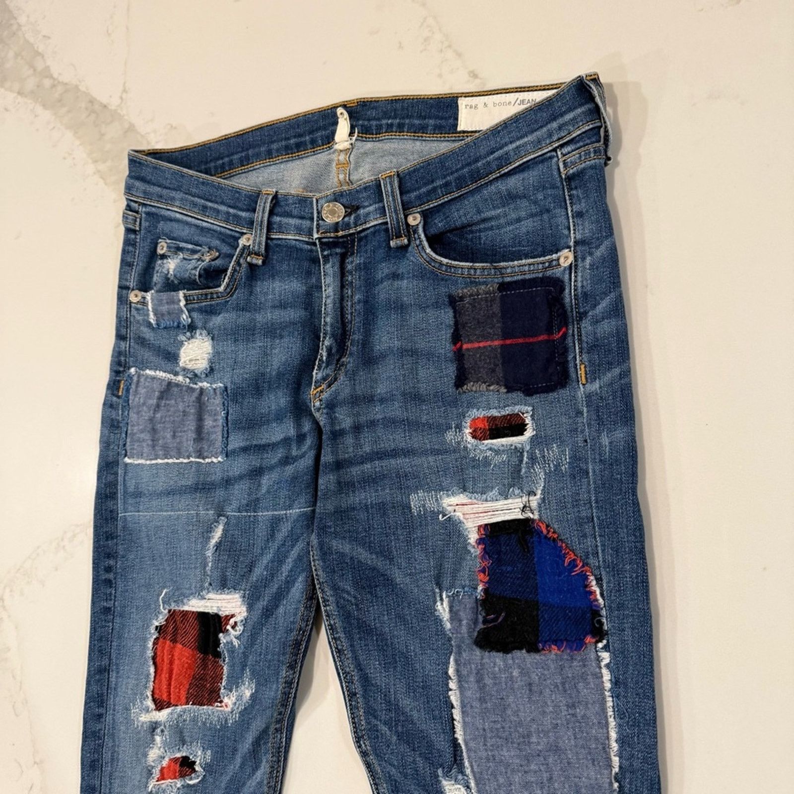 Rag & Bone Rag & Bone Harajuku Patchwork Skinny Denim Jeans Women’s 28 Size 28" / US 6 / IT 42 - 7 Thumbnail