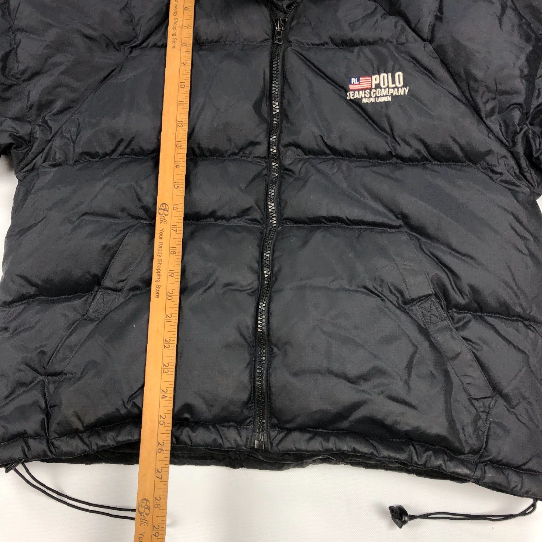 Ralph Lauren VINTAGE Ralph Lauren Puffer Jacket Polo Jeans Co Black L Down Filled Zip Velcro Stand-Up Collar Logo Quilted 90s Felt Men JACKET Size US L / EU 52-54 / 3 - 5 Thumbnail