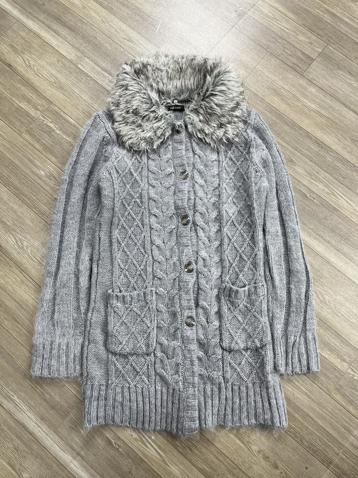 20471120 Vintage Takjudy Faux Fur Lgb Style Knitwear Cardigans Winter Size US M / EU 48-50 / 2 - 1 Thumbnail