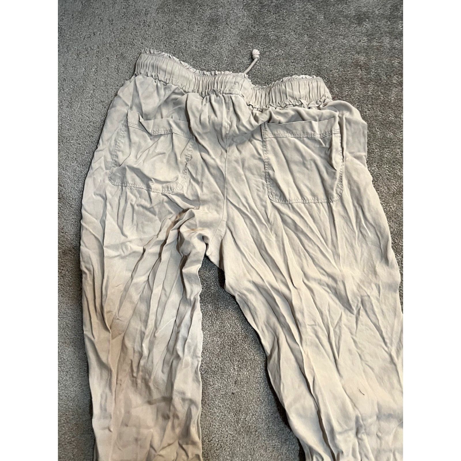 Splendid Splendid Womens Drawstring Viscose Casual Trousers Pants Beige Size Medium Size 32" / US 10 / IT 46 - 4 Thumbnail