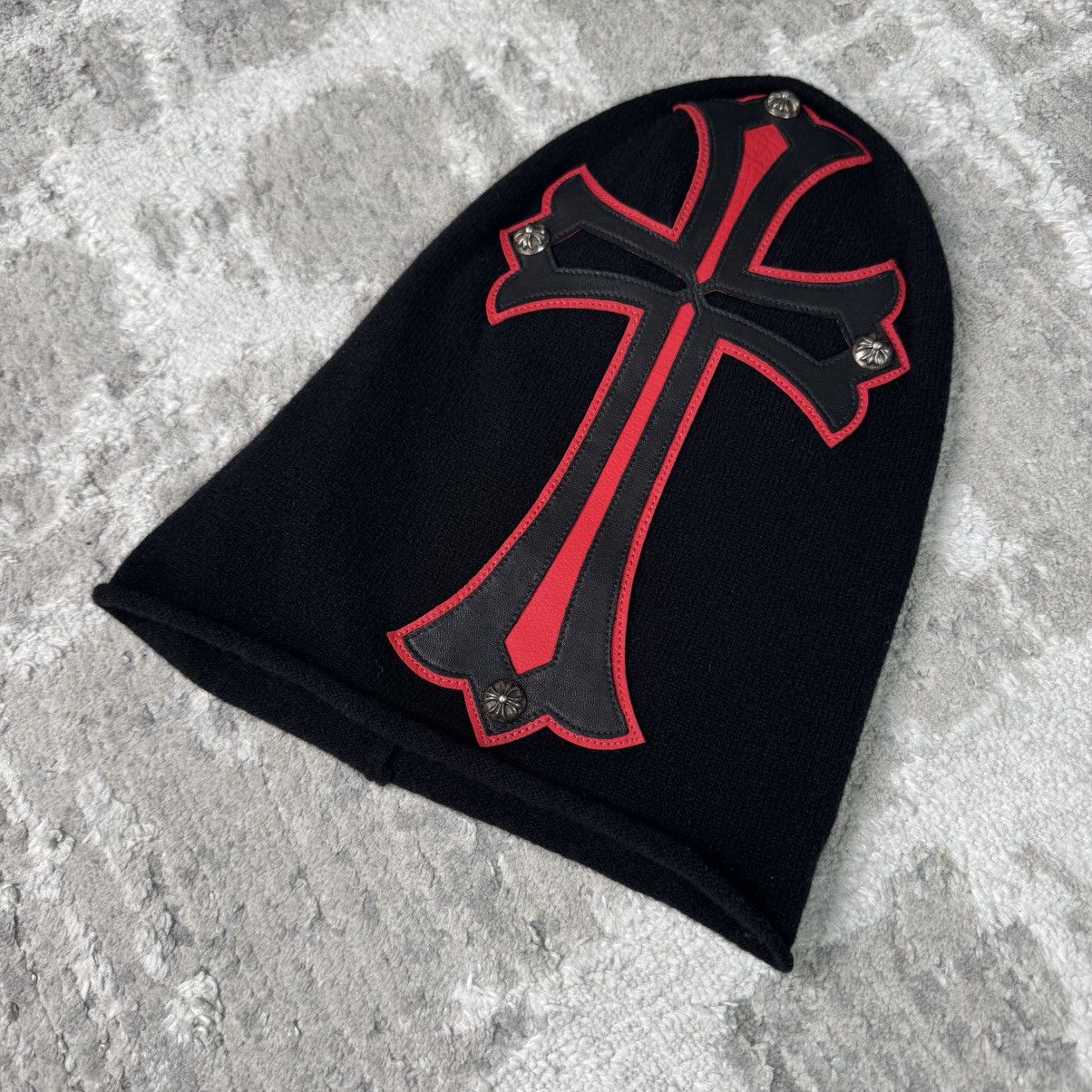 Chrome Hearts Red cross cashmere ski mask hat Size ONE SIZE - 1 Thumbnail