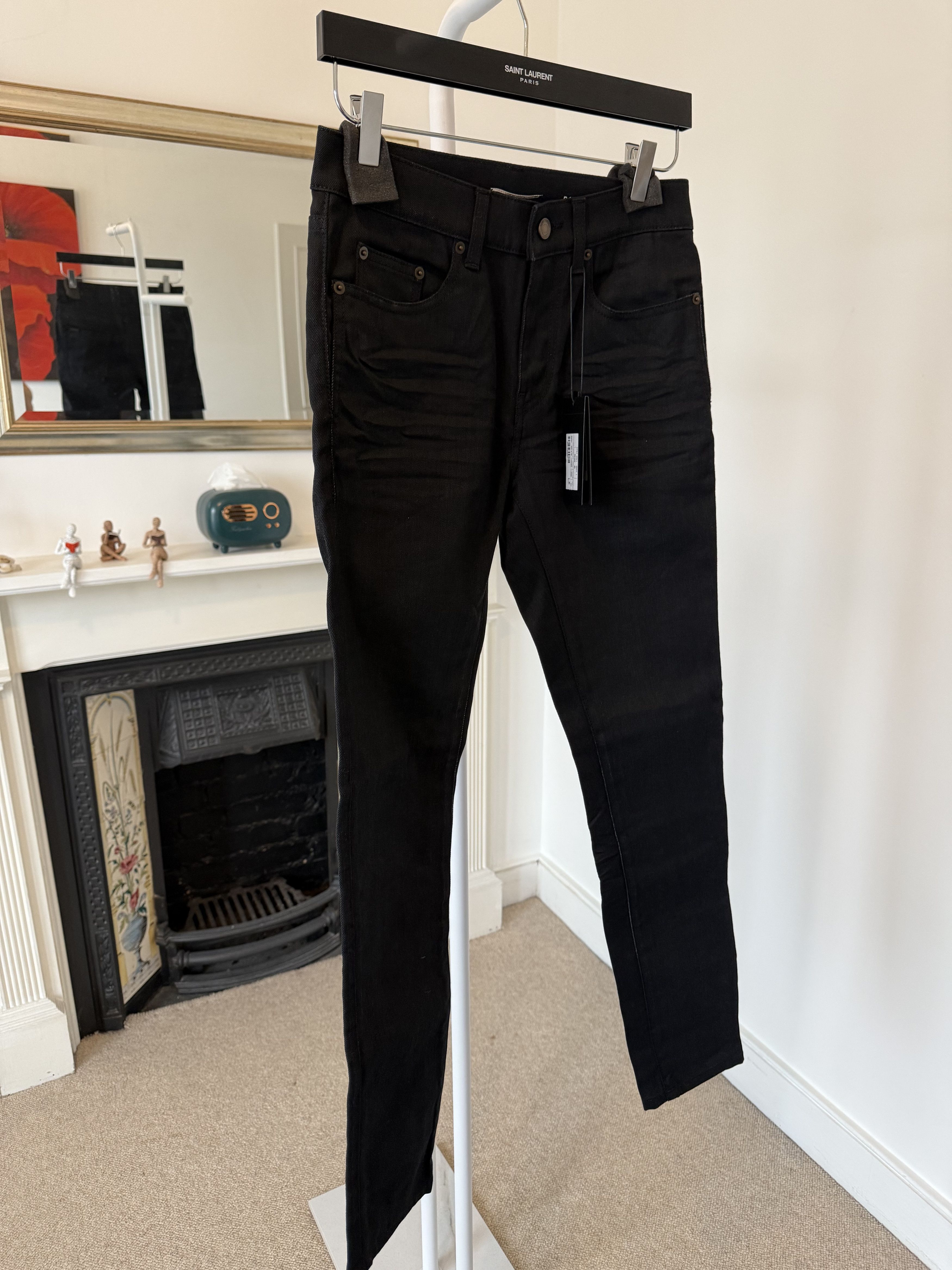 Saint Laurent Paris FW21 Saint Laurent D21 Skinny-Fit Jeans in Used Black Denim Size US 27 - 2 Thumbnail