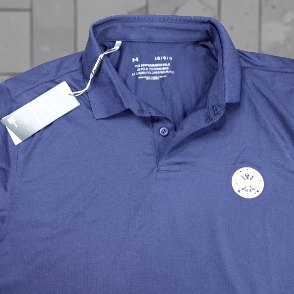 Under Armour PGA Under Armour Polo Shirt L Blue Solid Men Shirts Short Sleeve Collared Button Sports Performance New Size US L / EU 52-54 / 3 - 1 Thumbnail