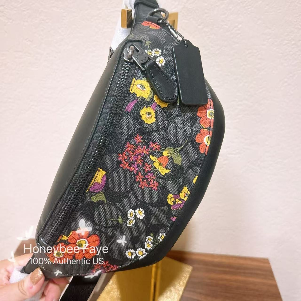 Coach Warren Mini Belt Bag In Signature Canvas With Floral CR189 Size ONE SIZE - 4 Thumbnail