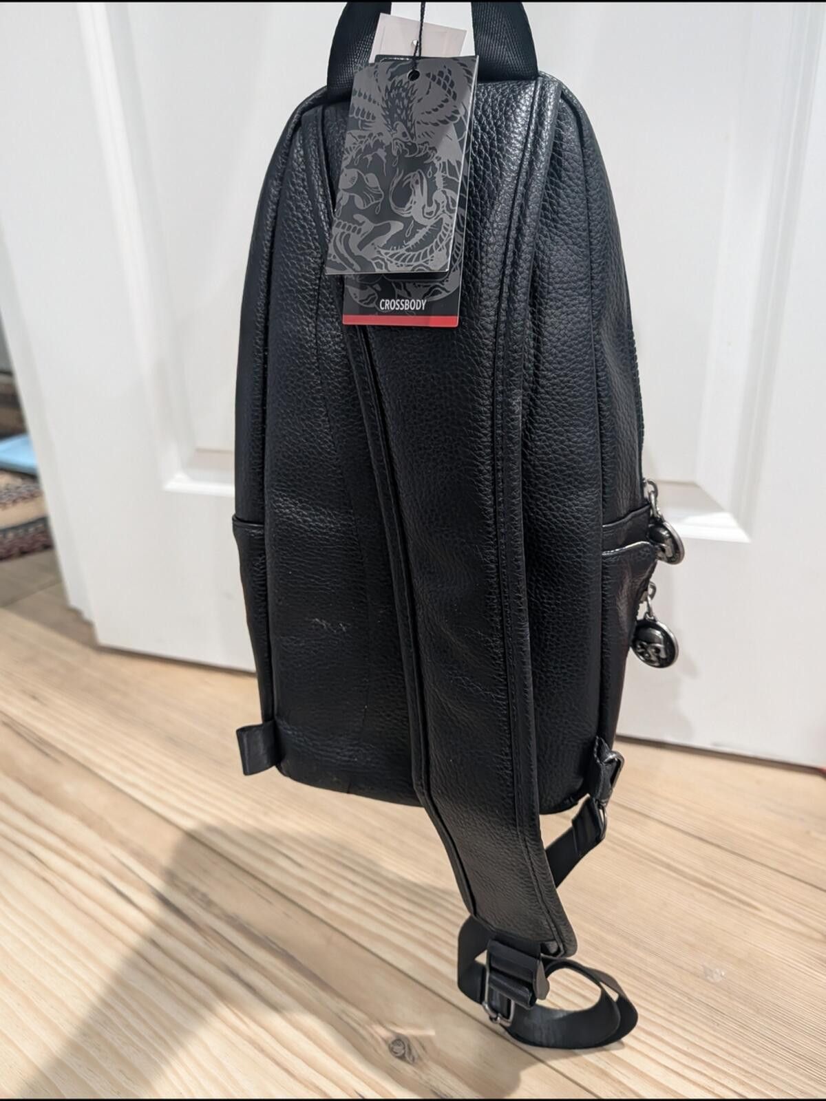 Ed Hardy Ed Hardy Black Graphic Leather Vintage Sling Bag Size ONE SIZE - 4 Thumbnail