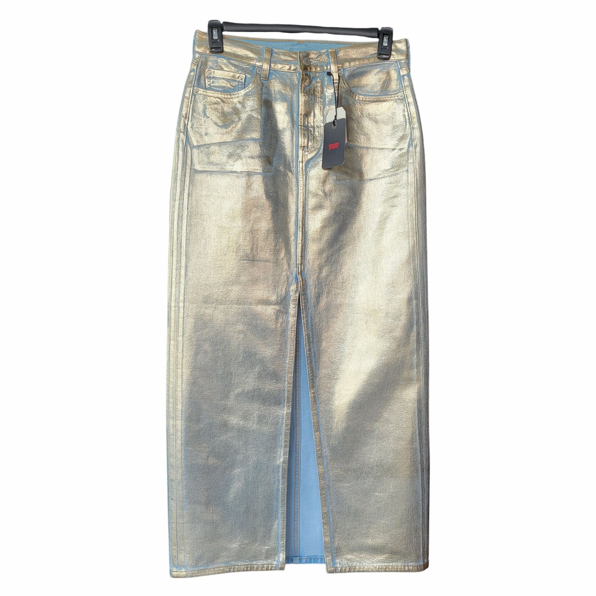Levi's ⭐LEVI'S Revolve Women's Ankle Column Denim Maxi Skirt Sz 26 Size 26" / US 2 / IT 38 - 4 Thumbnail