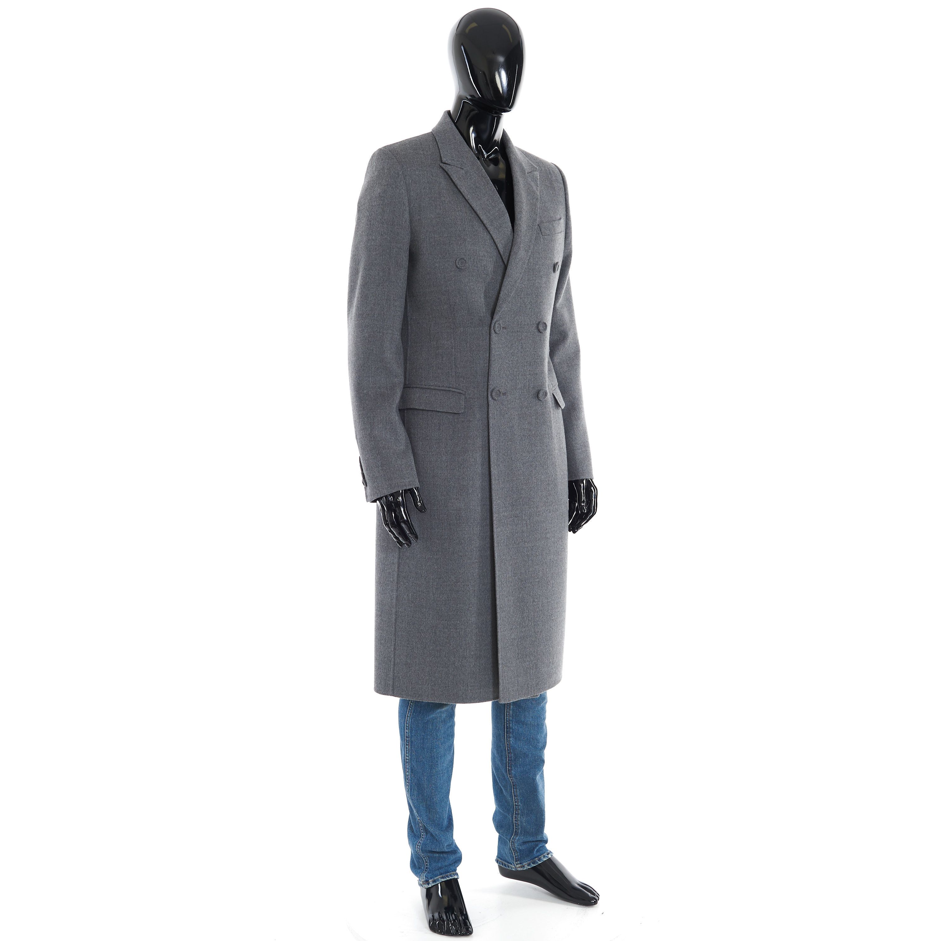 Dior Double Breasted Coat In Gray Virgin Wool Size US M / EU 48-50 / 2 - 9 Thumbnail