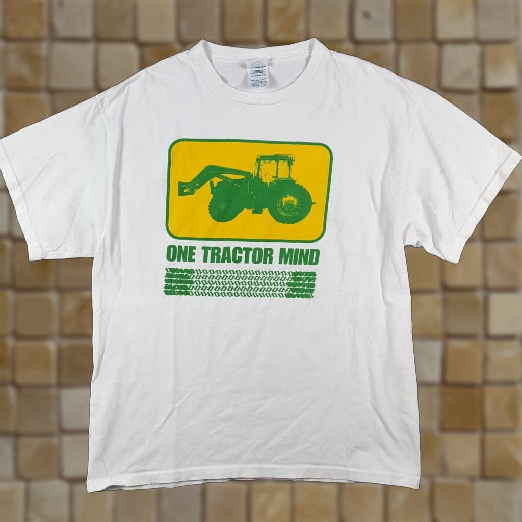 Delta VINTAGE John Deere T-Shirt Men's Large Retro 90s Farm Farmer Cotton Logo White Size US L / EU 52-54 / 3 - 1 Thumbnail