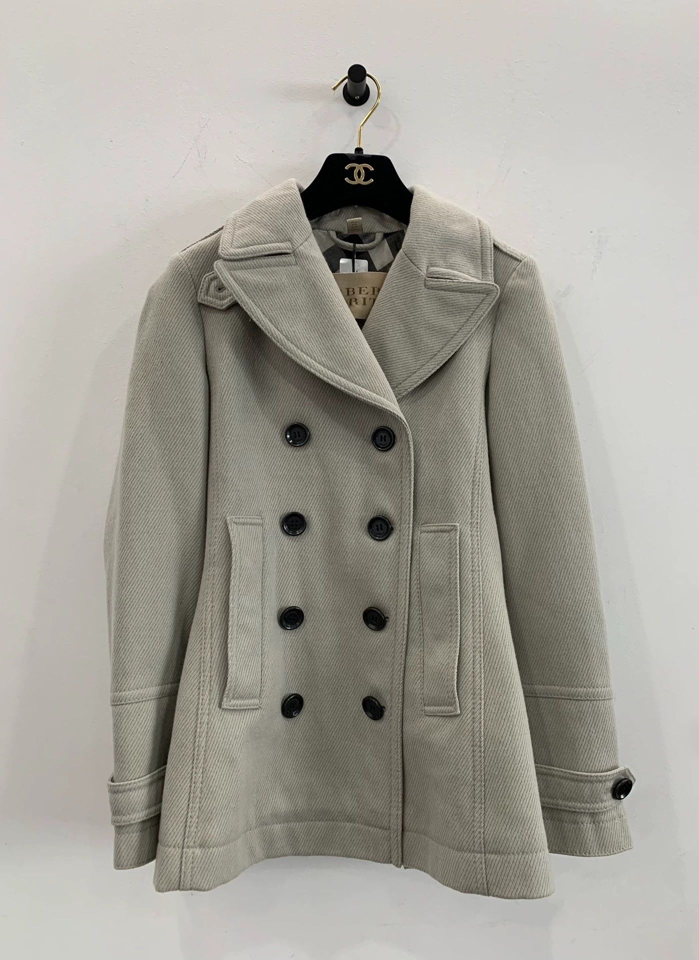 Burberry Burberry Classic Gray Wool Short Trench Coat Size US S / EU 44-46 / 1 - 1 Thumbnail