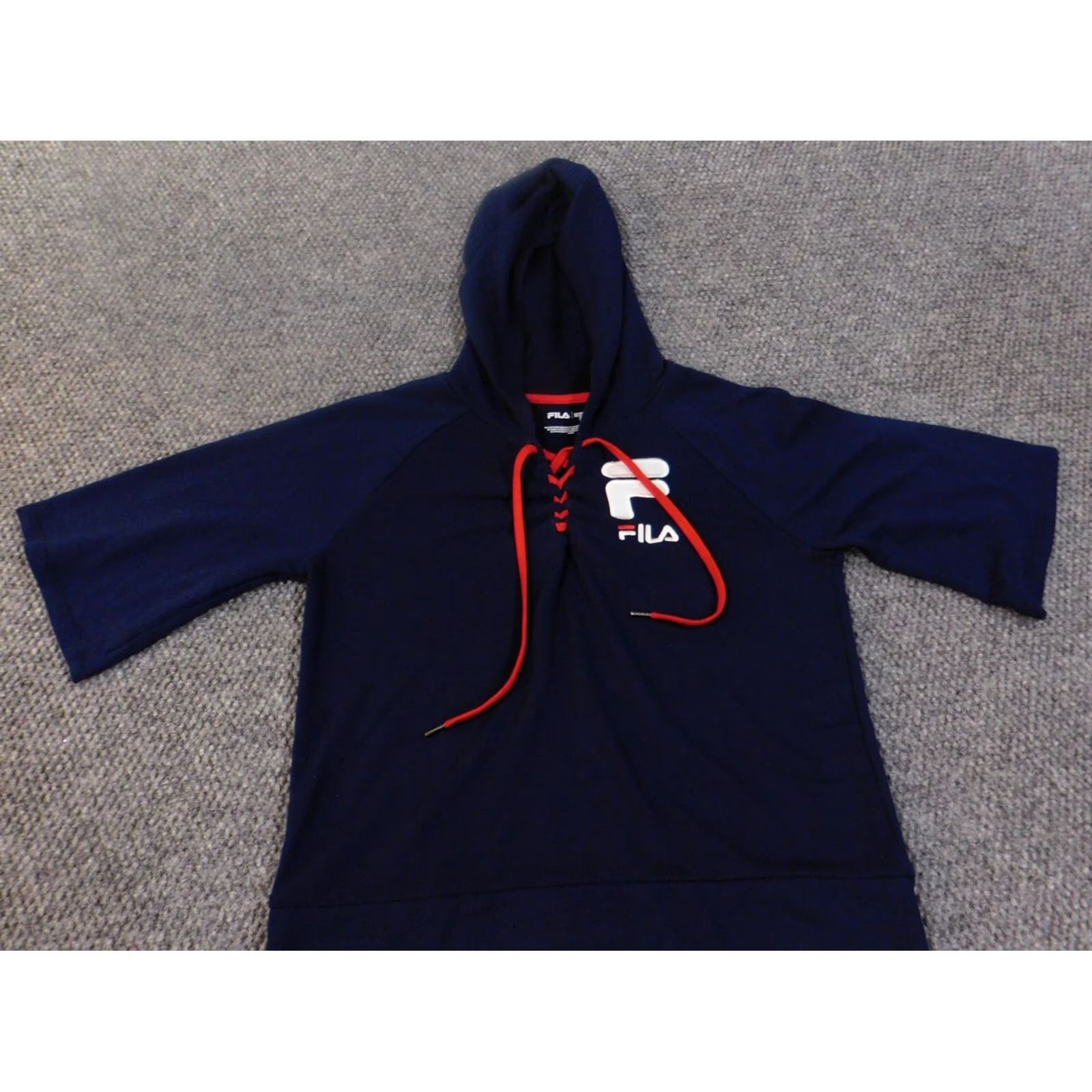 Fila VINTAGE? FILA Hoodie Womens L blue pullover stretch drawstring classic logo Ladies Crew Neck Knit Cotton Polyester Logo Pullover American style Womens Size L / US 10 / IT 46 - 4 Thumbnail