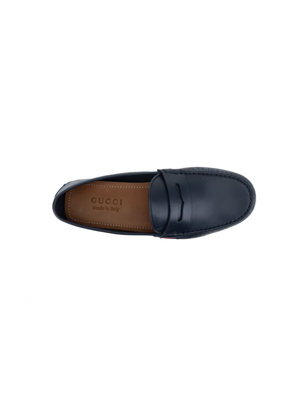 Gucci o1loc1c0326 566294 O Mocca Leather Loafers in Navy Blue Size US 11 / EU 44 - 4 Thumbnail