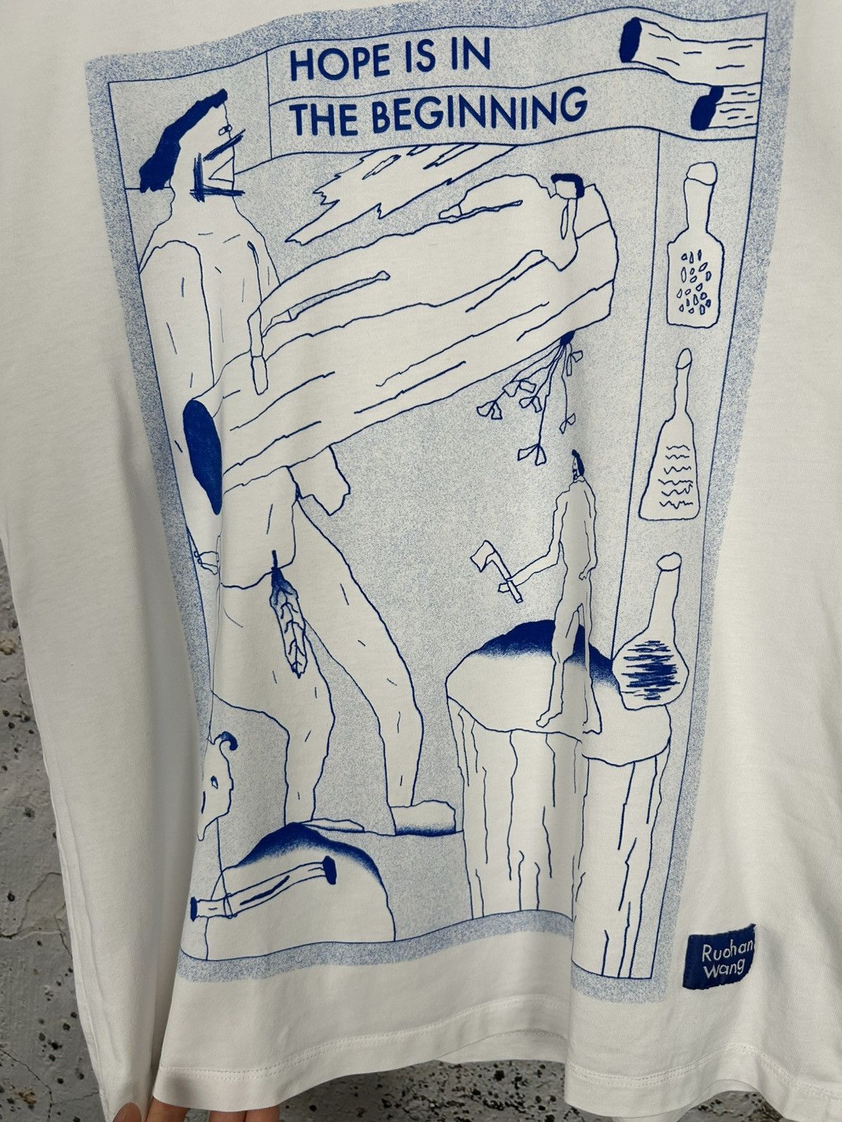 Zara Zara Rouchan Wang Avant Garde Abstract Graphic Tee Grunge Size US S / EU 44-46 / 1 - 4 Thumbnail
