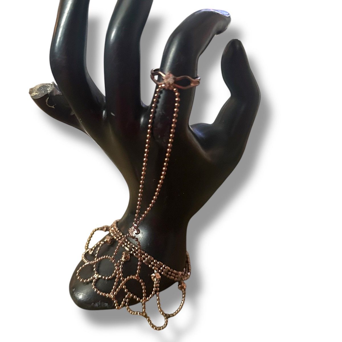 Other Copper tone woven hand/slave bracelet with ring Size ONE SIZE - 2 Thumbnail