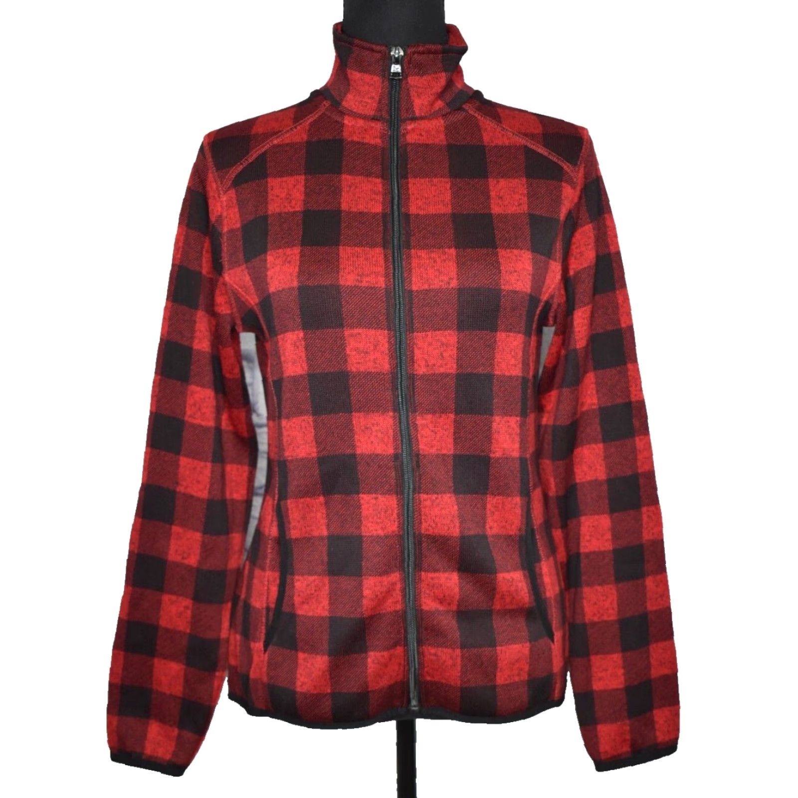 Eddie Bauer Eddie Bauer Full Zip Sweatshirt Plaid Womens Small Red Size S / US 4 / IT 40 - 2 Thumbnail