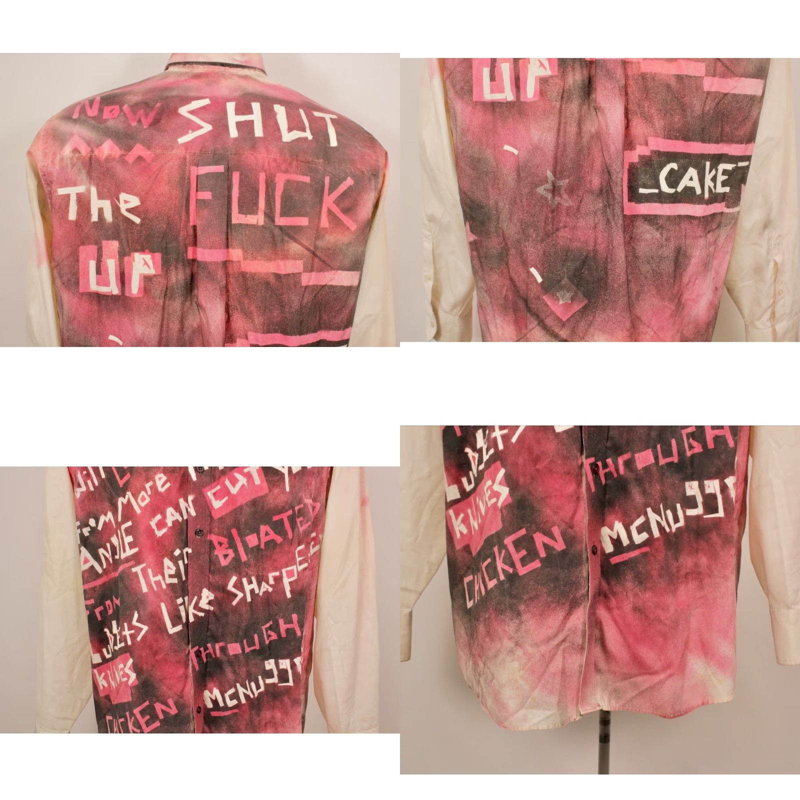 Vintage VINTAGE Men's VTG 90s Cake Band Fashion Nugget Song Lyrics Shirt Sz 16 34/35 1990s AOP Size US S / EU 44-46 / 1 - 8 Thumbnail