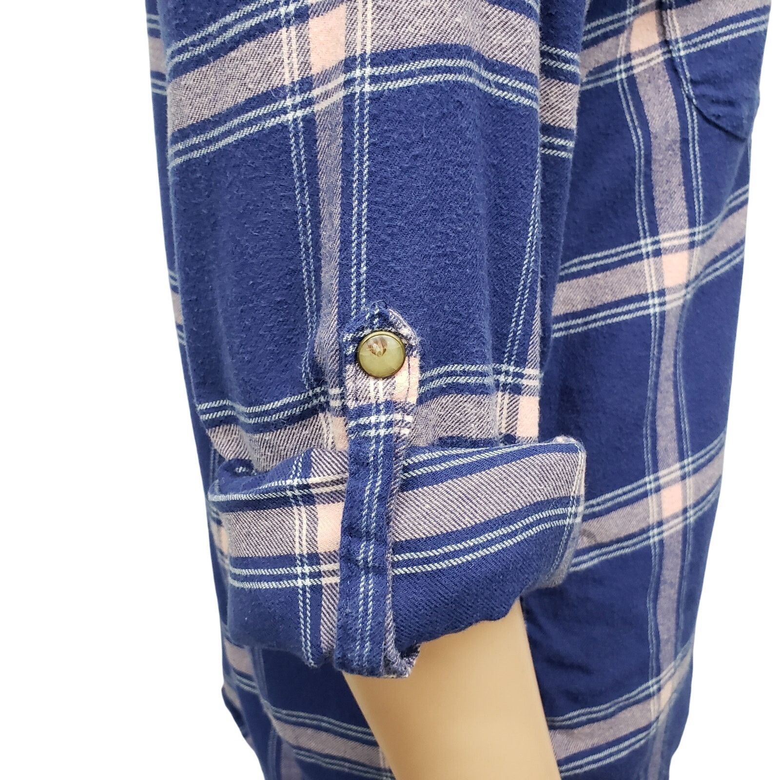 JACHS NY JACHS Girlfriend Flannel Shirt Snap Plaid Paisley Cuff Size S / US 4 / IT 40 - 6 Thumbnail