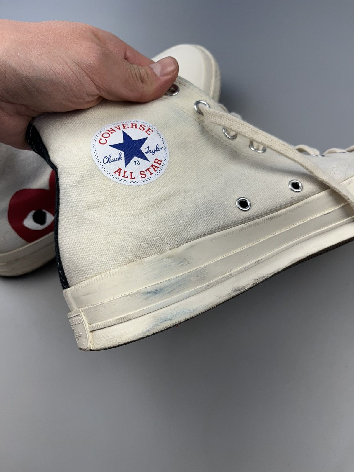 Comme des Garcons × Comme des Garcons PLAY × Converse Comme des Garçons PLAY x Converse High Steel Shoes CDG Size US 11 / EU 44 - 20 Thumbnail