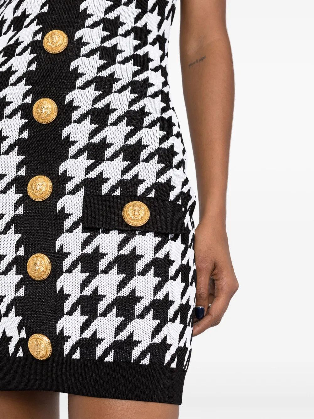Balmain o1y0525 Mini Dress in Black/White Size M / US 6-8 / IT 42-44 - 2 Thumbnail