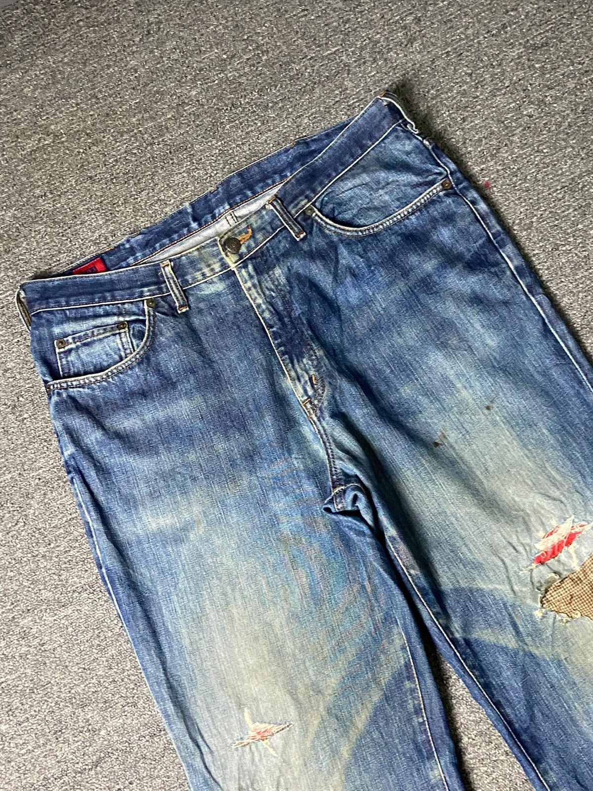 Edwin × Japanese Brand × Vintage EDWIN 503 Regular Fit Distressed Denim Jeans (133) Size US 38 / EU 54 - 7 Thumbnail
