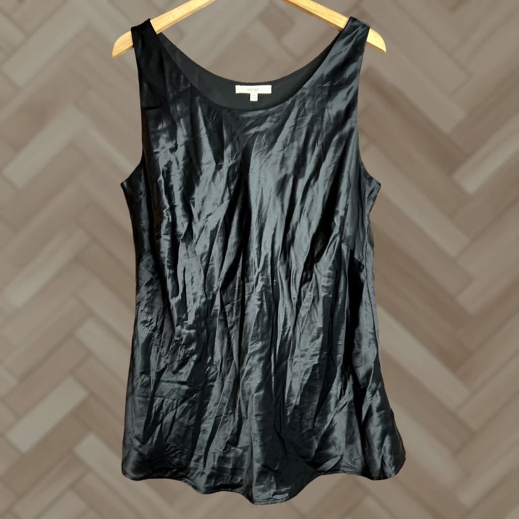 Vintage Sejour Tank Top Plus Size 14W Black Silk Womens Size XL / US 12-14 / IT 48-50 - 1 Thumbnail